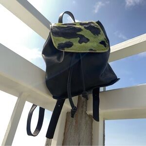 The Village Tannery Leather Calf Hair Mini Backpack by Sevestet NYC